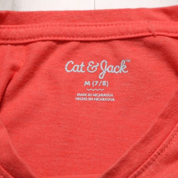 4/$20 - Cat & Jack Girls Unicorn Ice Cream Short Sleeve T-Shirt Coral Size M 7/8 - Picture 5 of 7